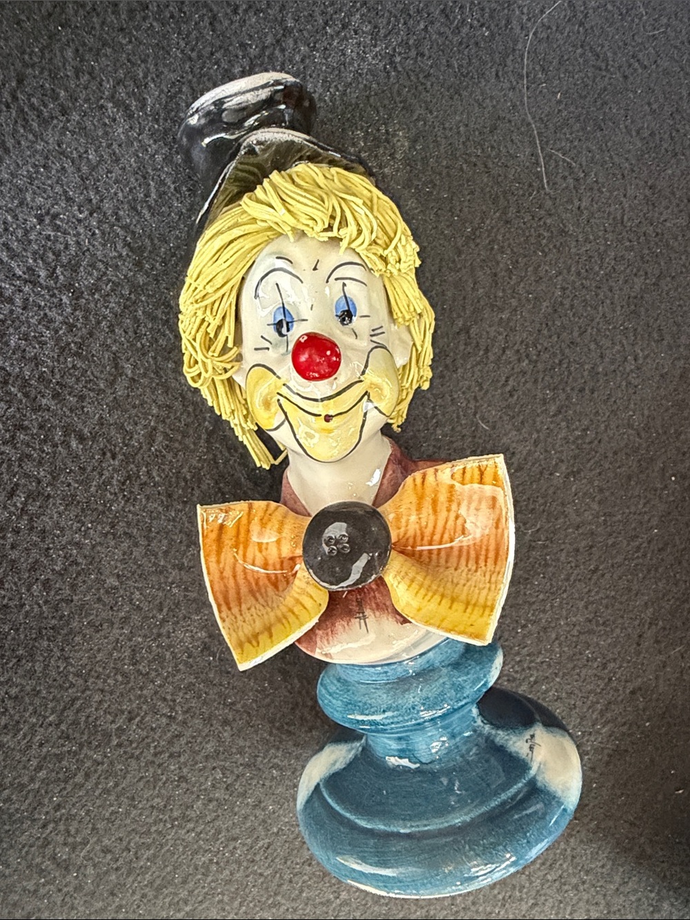 Vintage 50’s and 60’sWhimsical Clown Figurine in Yellow and Blue